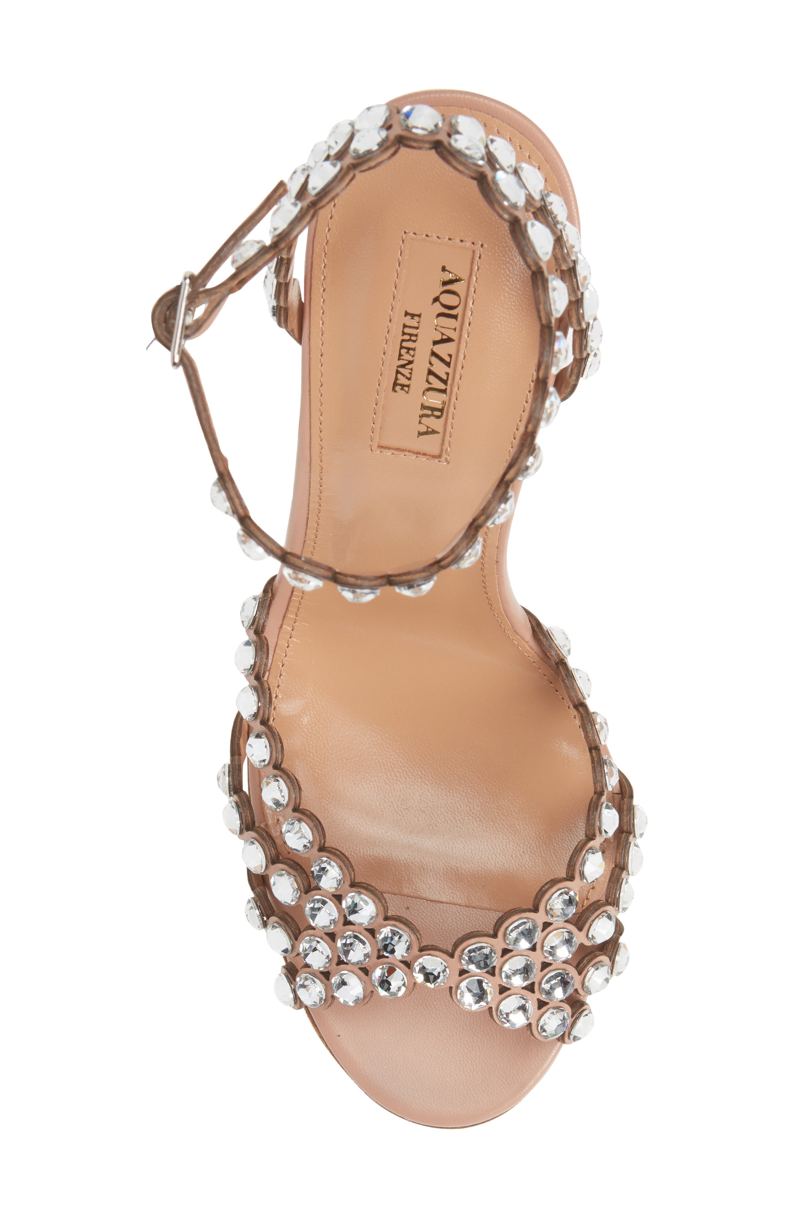 Aquazzura Tequila Crystal Embellished Ankle Strap Sandal, Alternate, color, 