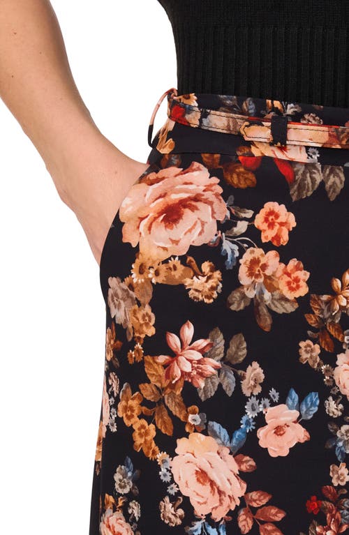 Ted Baker Floraas Belted Midi Skirt In Multi