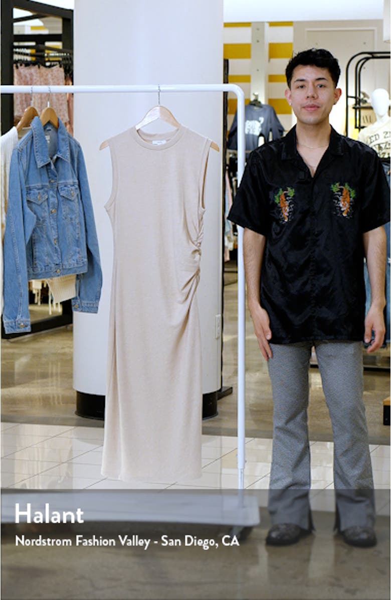 Side Ruched Sleeveless Knit Midi Dress, sales video thumbnail