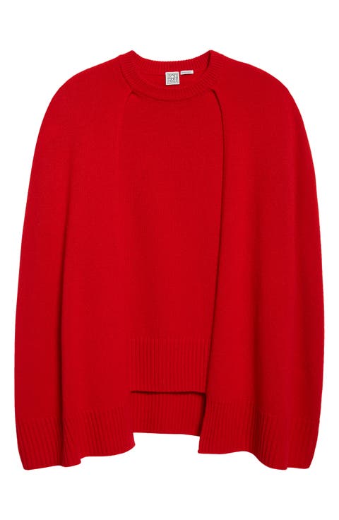 Cashmere Crewneck Cape Sweater