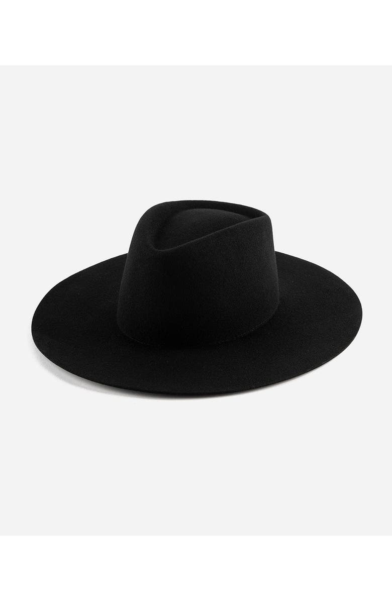 Gigi Pip Dakota Wide Brim Felt Hat, Alternate, color, Black