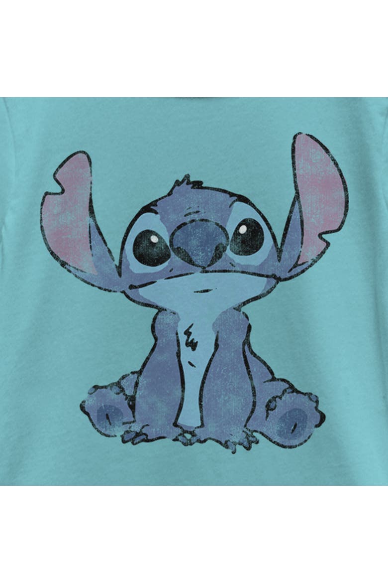 Girl's Lilo & Stitch Watercolor Stitch  Graphic T-Shirt, Alternate, color, Tahiti Blue