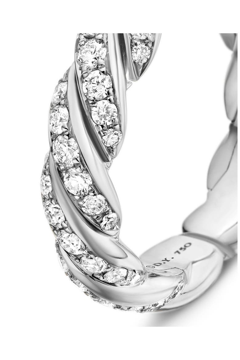 Pavé Flex Band Ring with Diamonds and 18K White Gold, Alternate, color, SILVER