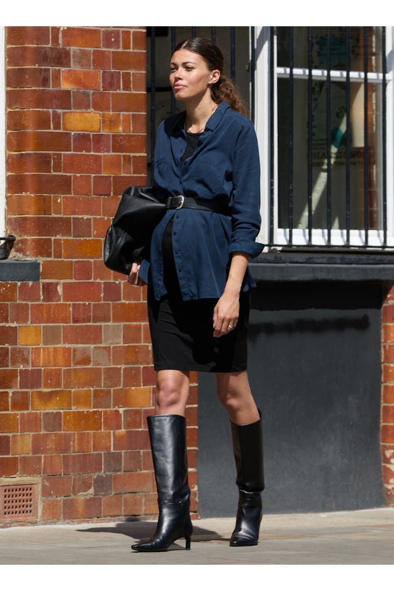 Raffa Maternity shirt With Tencel, Alternate, color, Classic Navy