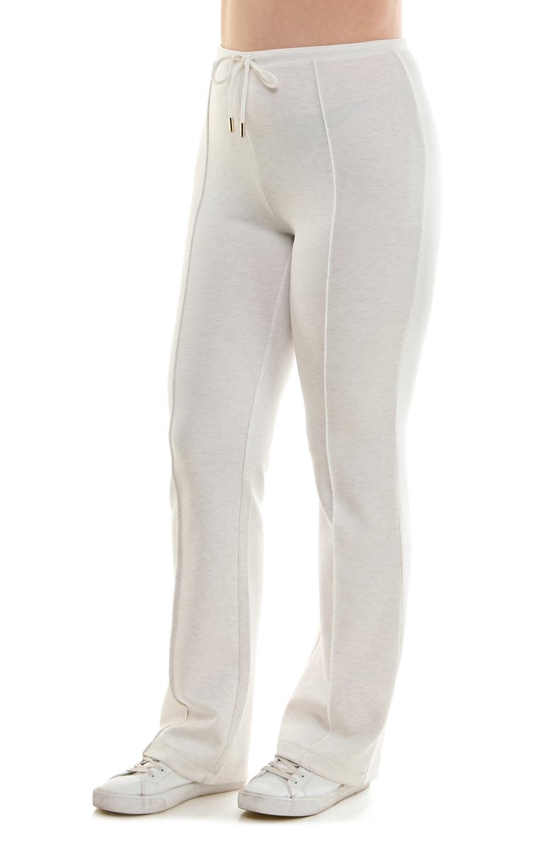 Nanette Lepore Play Front Seam Scuba Knit Flare Pants, Alternate, color, Oatmeal Heather