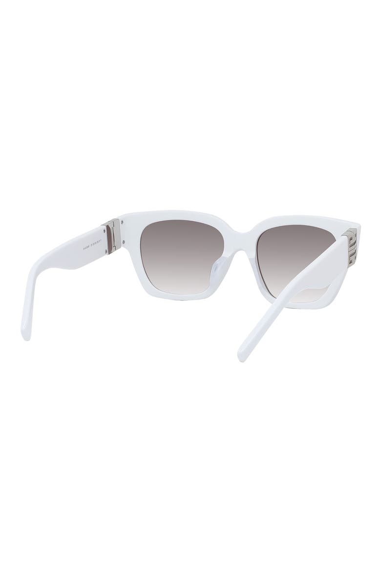 4G 53mm Square Sunglasses, Alternate, color, WHITE / GRADIENT BROWN