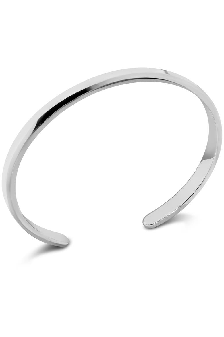 5mm Cuff Bracelet in Rhodium Plated Sterling Silver, Alternate, color, Silver