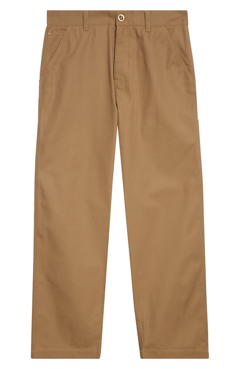 Versace Cotton Canvas Pants, Alternate, color, Dark Sand