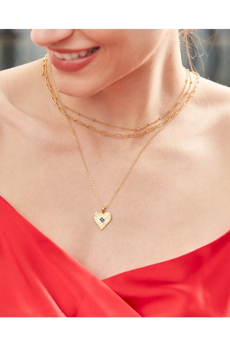 Golden Heart Pendant Necklace, Alternate, color, Gold