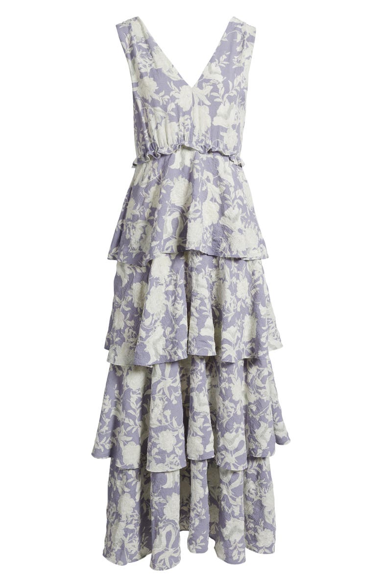 Chelsea28 Floral Tiered Maxi Dress, Alternate, color, Blue- Ivory Bloomtastic
