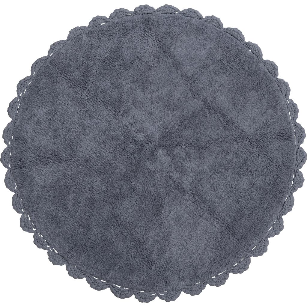 Storied Home Cotton Tufted Rug With Crocheted And Scalloped Trim In Gray