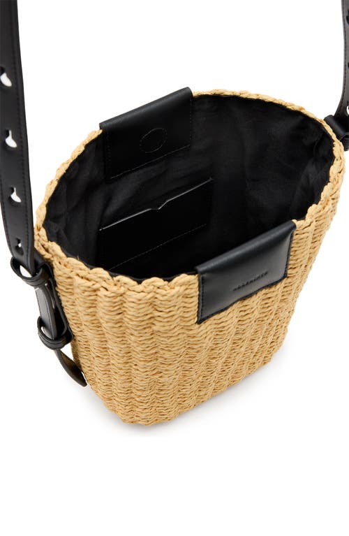 Allsaints Ebro Woven Straw Cross Body Bag In Natural