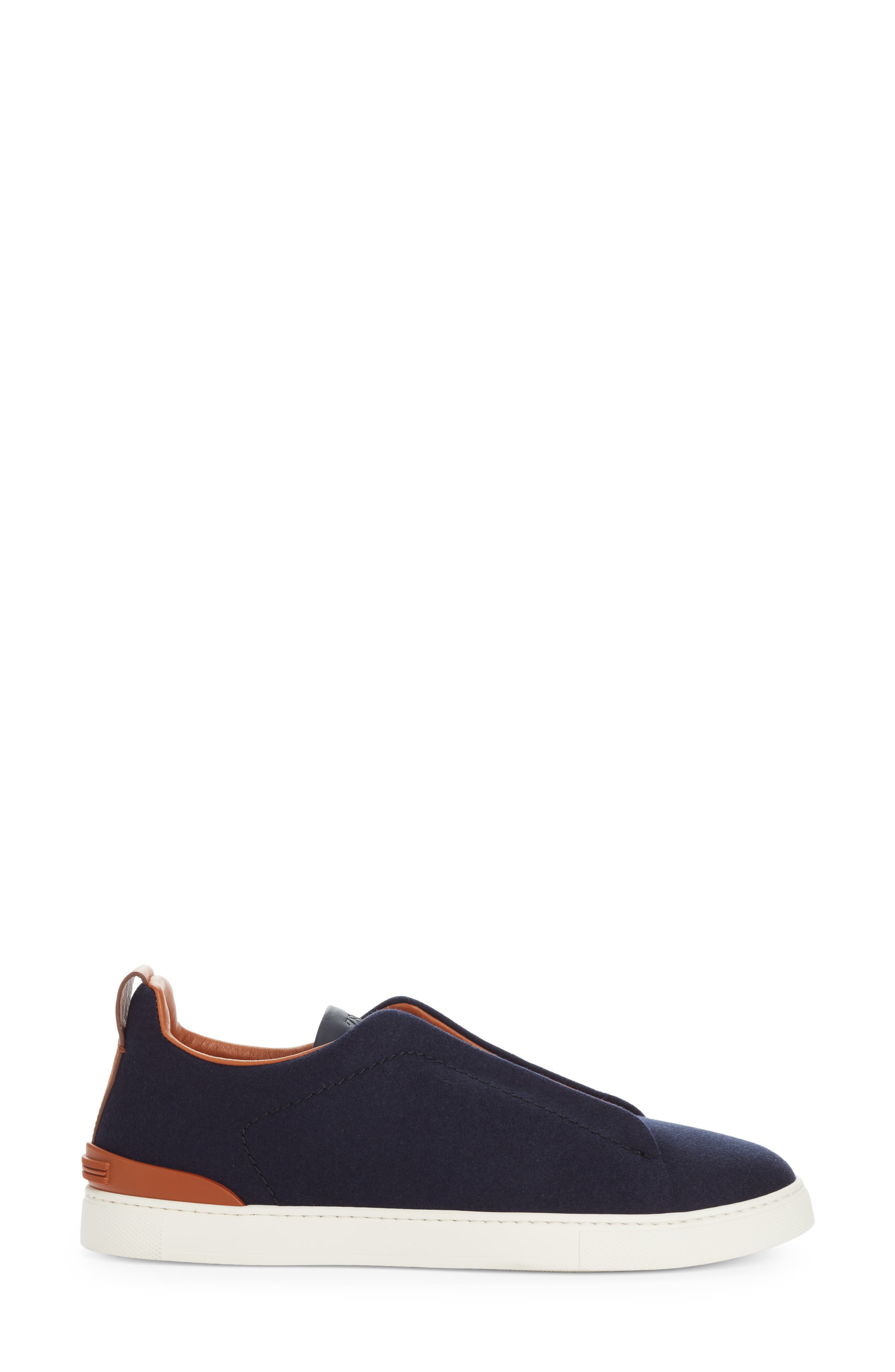 ZEGNA Triple Stitch Slip-On Sneaker, Alternate, color, Navy