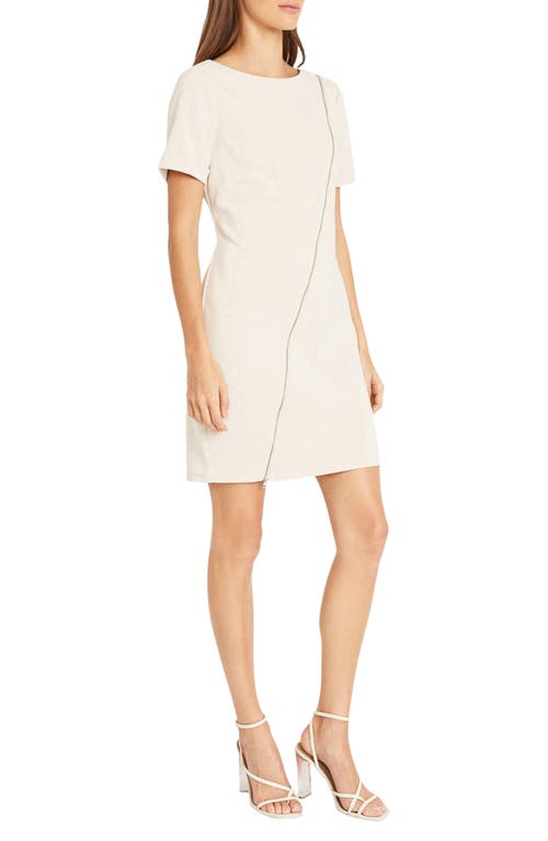 Donna Morgan Diagnoal Zip Sheath Minidress In Horn