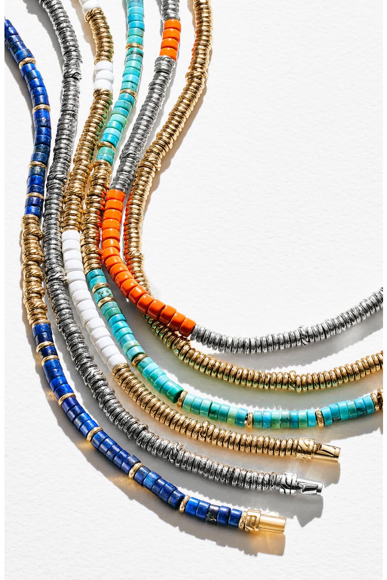 Heishi Bracelet, Gemstones, Gold, Alternate, color, GOLD/ BLACK