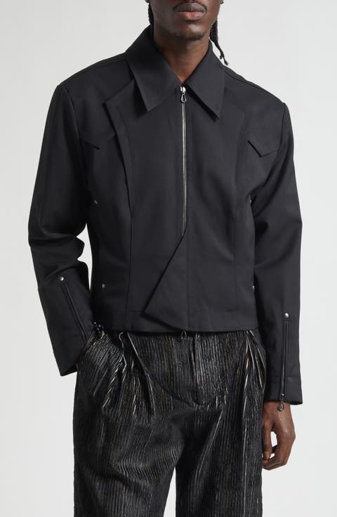 Kraner Stretch Virgin Wool Crop Blouson Jacket