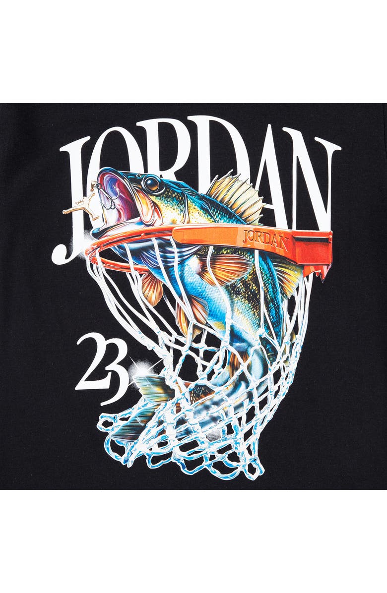 Jordan Kids' Catch of the Day Graphic Cotton Blend T-Shirt, Alternate, color, Black