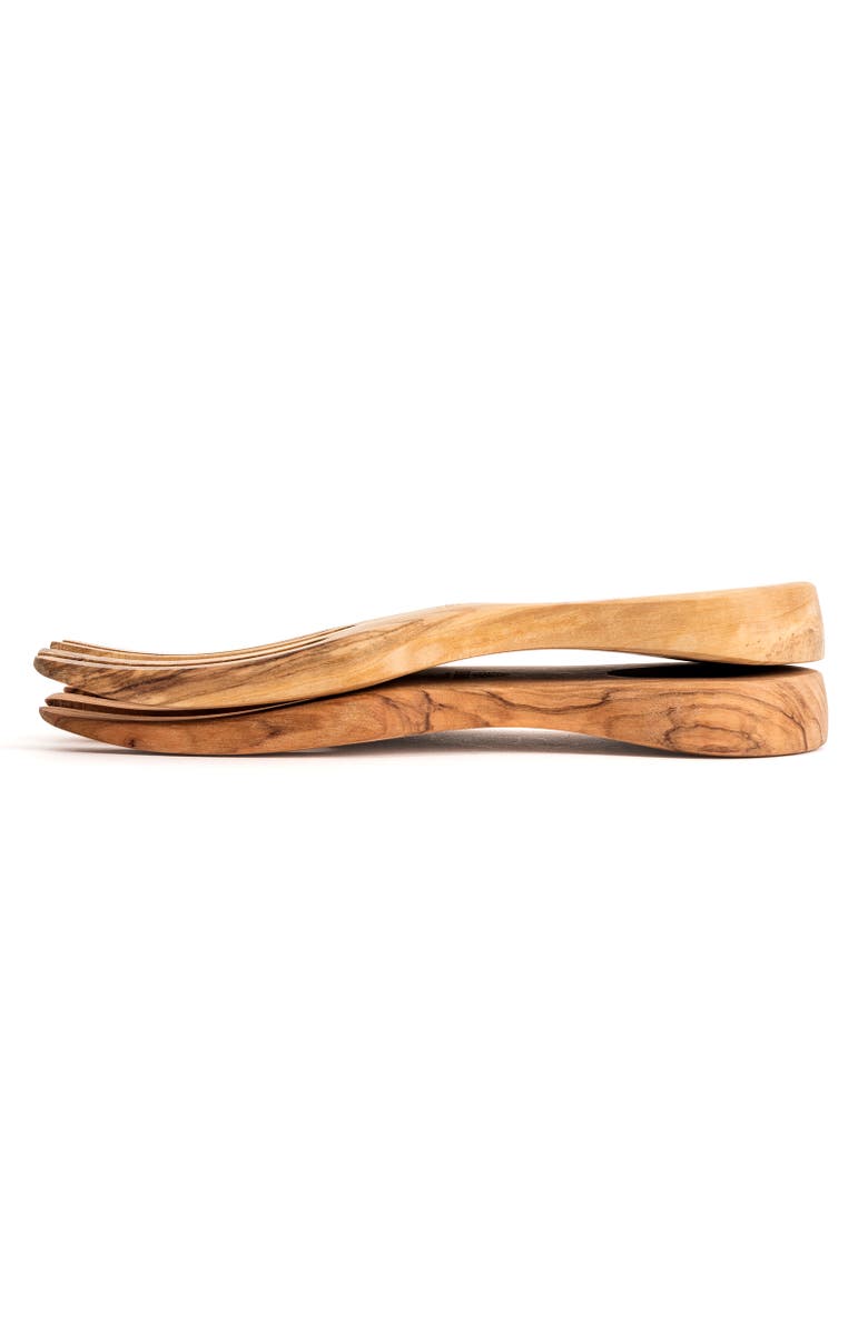 Berard Olive Wood Salad Serving Hands, 2 Piece Set, Alternate, color, Brown
