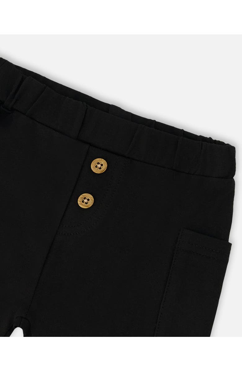 Deux par Deux Cotton Rib Jersey T-Shirt and Organic Cotton Jersey Short Set, Alternate, color, Sage Green And Black