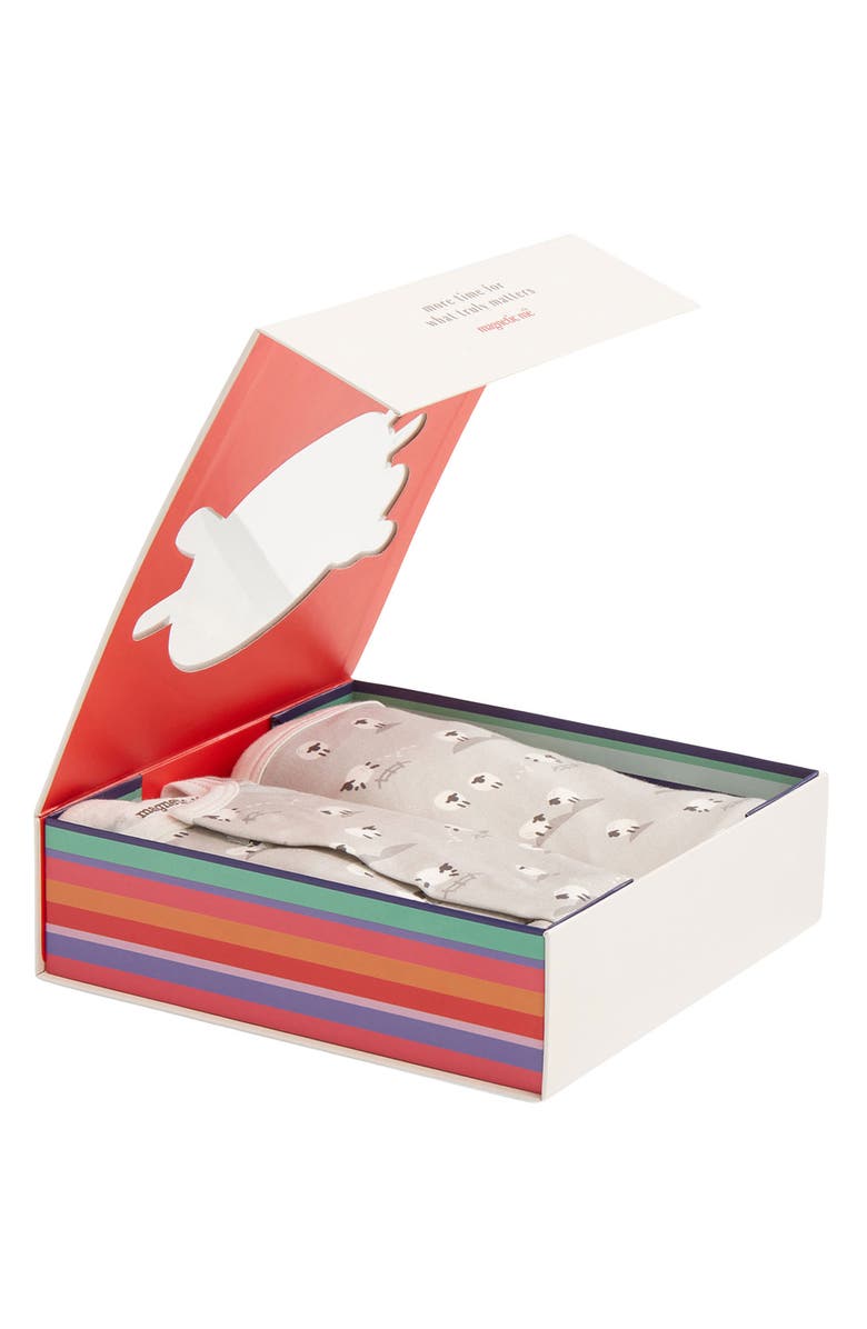 Magnetic Me Baa Baa Baby Magnetic Footie, Bib & Blanket Gift Set, Alternate, color, Grey