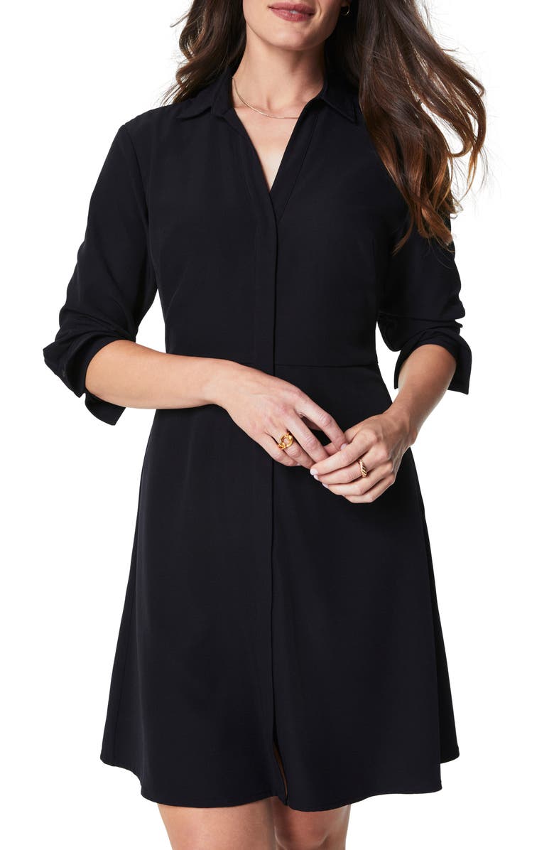 SPANX<sup>®</sup> Long Sleeve Crepe Dress, Alternate, color, Classic Black