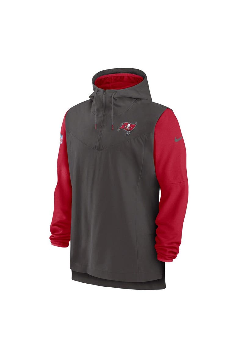 Men's Nike Pewter/Red Tampa Bay Buccaneers Sideline Player Quarter-Zip Hoodie, Alternate, color, Pewter