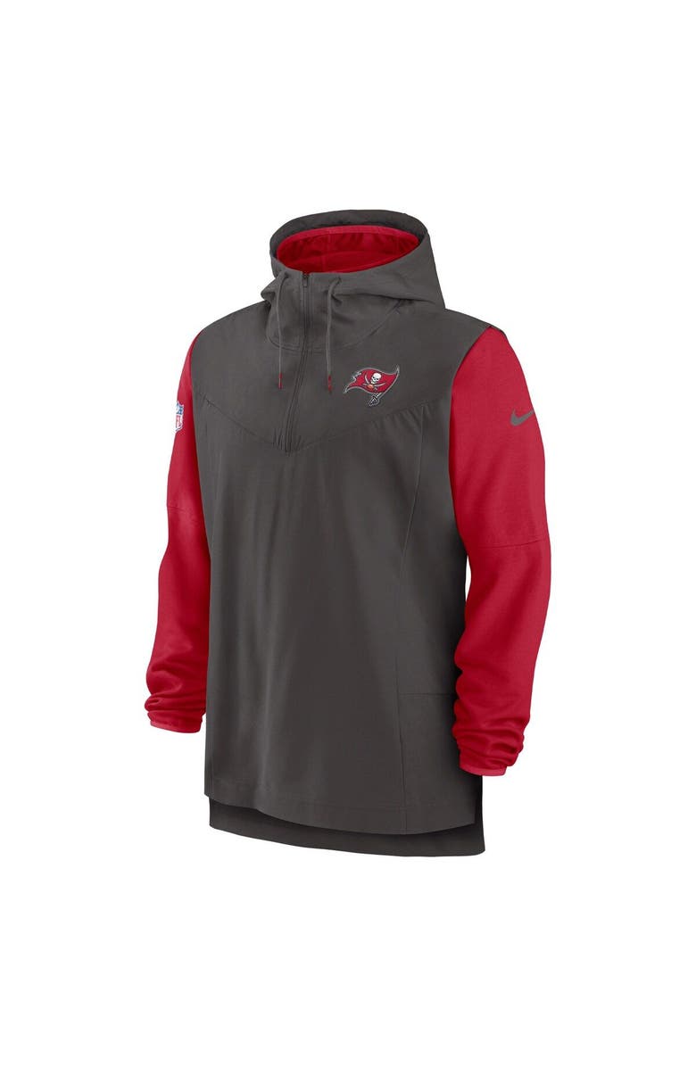 Nike Men's Nike Pewter/Red Tampa Bay Buccaneers Sideline Player Quarter-Zip Hoodie, Alternate, color, 