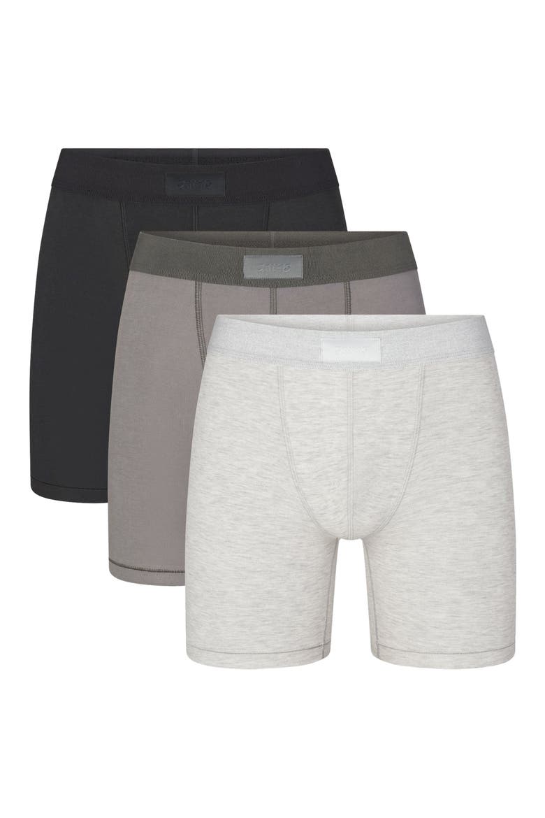 3-Pack 5-Inch Stretch Cotton & Modal Boxer Briefs, Main, color, HEATHER MULTI