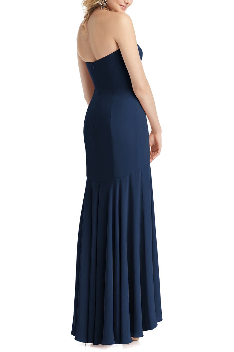 Strapless High/Low Matte Chiffon Gown, Alternate, color, MIDNIGHT