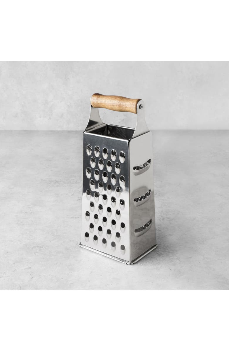 TWINE Acacia Wood Handled Cheese Grater, Alternate, color, Silver