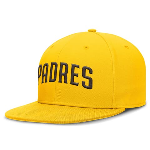 Men's Nike Gold San Diego Padres Wordmark Dri-FIT Round Bill True Fitted Hat