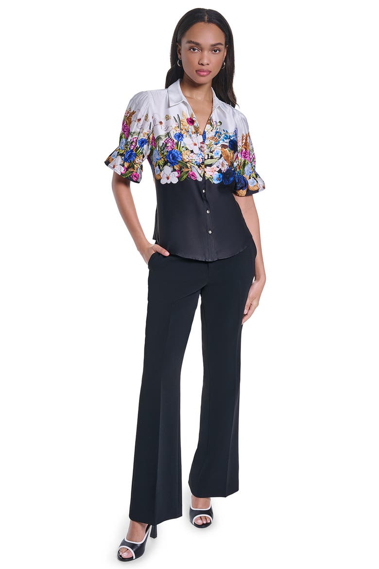 Floral Ombre Shirt, Alternate, color, SOFT WHITE/ BLACK MULTI