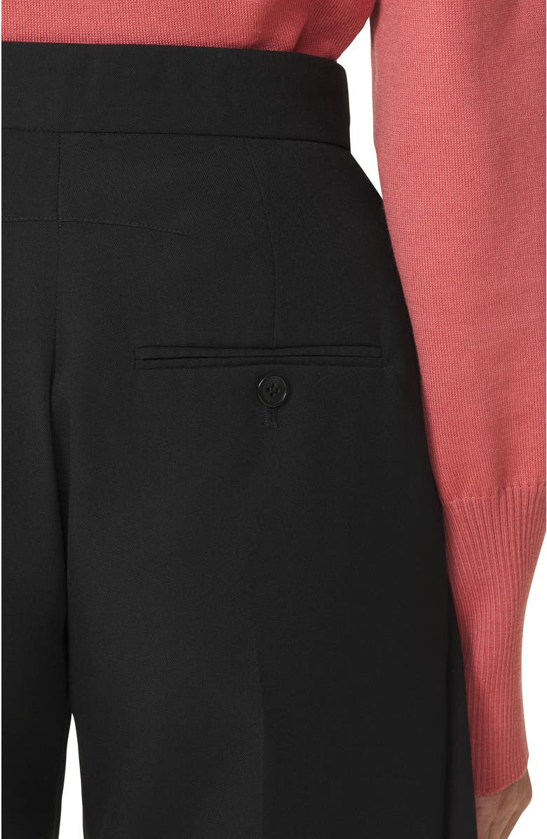 Lanvin Frilled Wool Pants, Alternate, color, Black