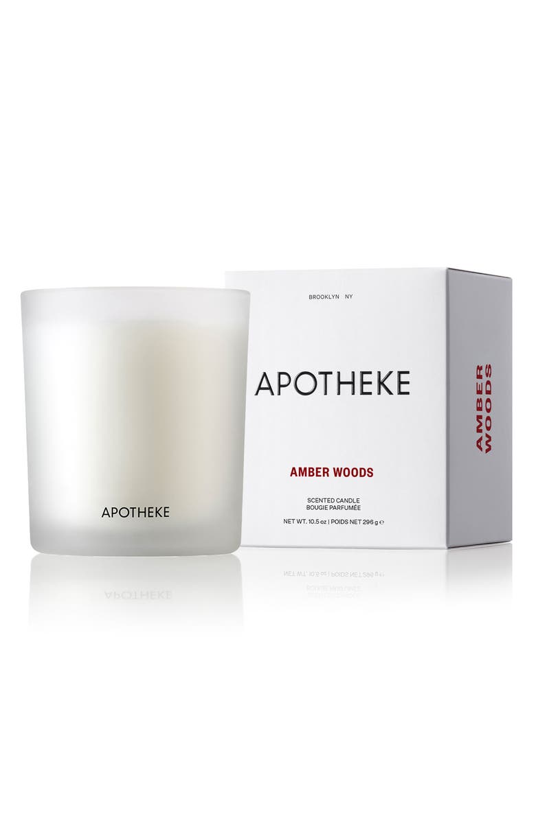 APOTHEKE Amber Woods Candle, Main, color, White