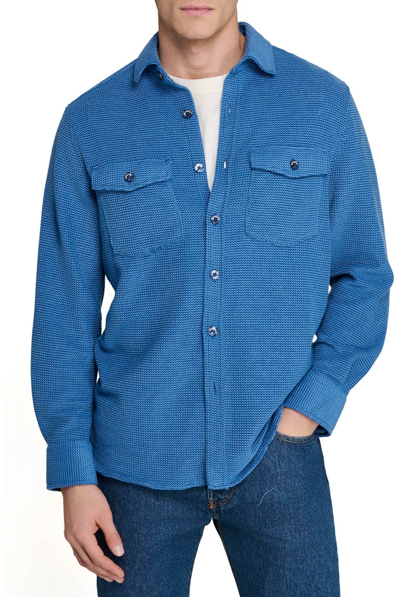Slim Fit Shirt Jacket, Main, color, BLUE