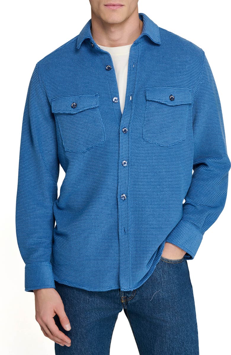 CONSTRUCT Slim Fit Shirt Jacket, Main, color, Blue