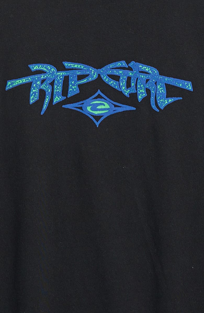 Rip Curl Kids' Raw Energy Gnarly Logo Graphic T-Shirt, Alternate, color, Black