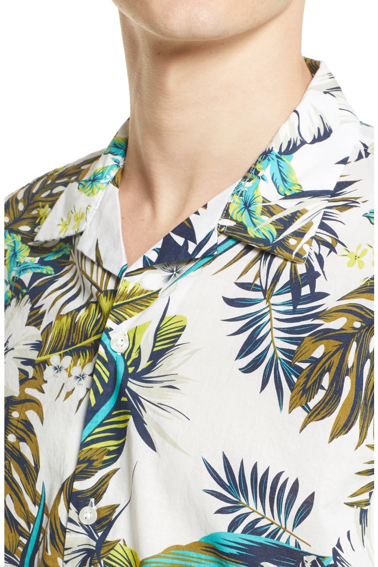 Men's Regular Fit Short Sleeve Button-Up Shirt, Alternate, color, OFF WHITE