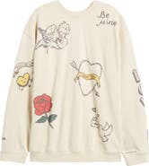 THE MAYFAIR GROUP Feeling Lucky Reversible Crewneck Graphic Sweatshirt