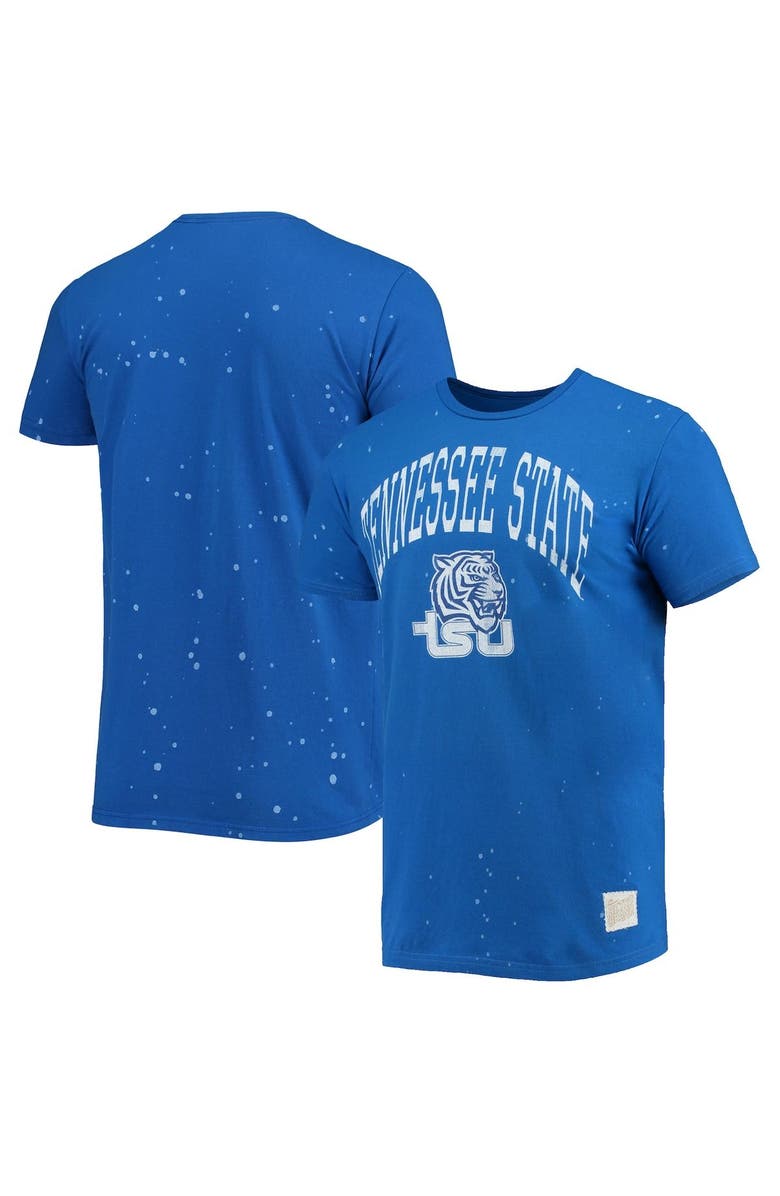 Retro Brand Men's Original Retro Brand Royal Tennessee State Tigers Bleach Splatter T-Shirt, Main, color, Royal