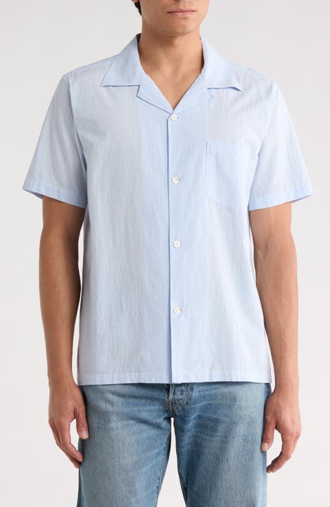Wornwell Stripe Cotton Camp Shirt