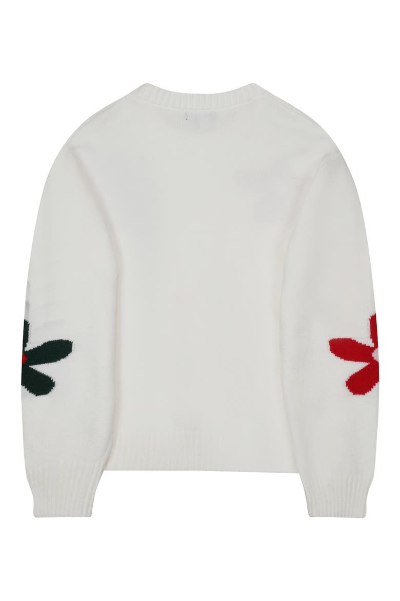 Kids' Colorful Flower Sweater, Alternate, color, OFF-WHITE