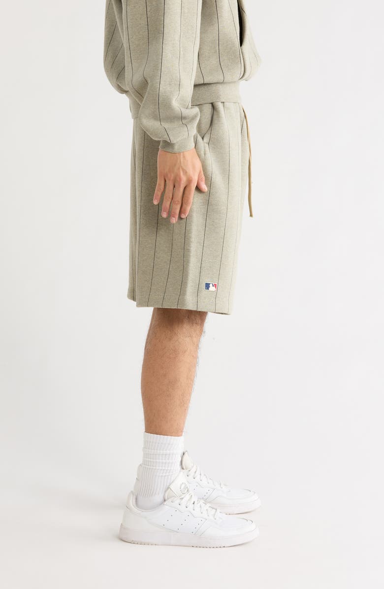 Fear of God Essentials x MLB '90s Drawstring Cotton Blend Sweat Shorts, Alternate, color, Seal Heather/ Black Pinstripes