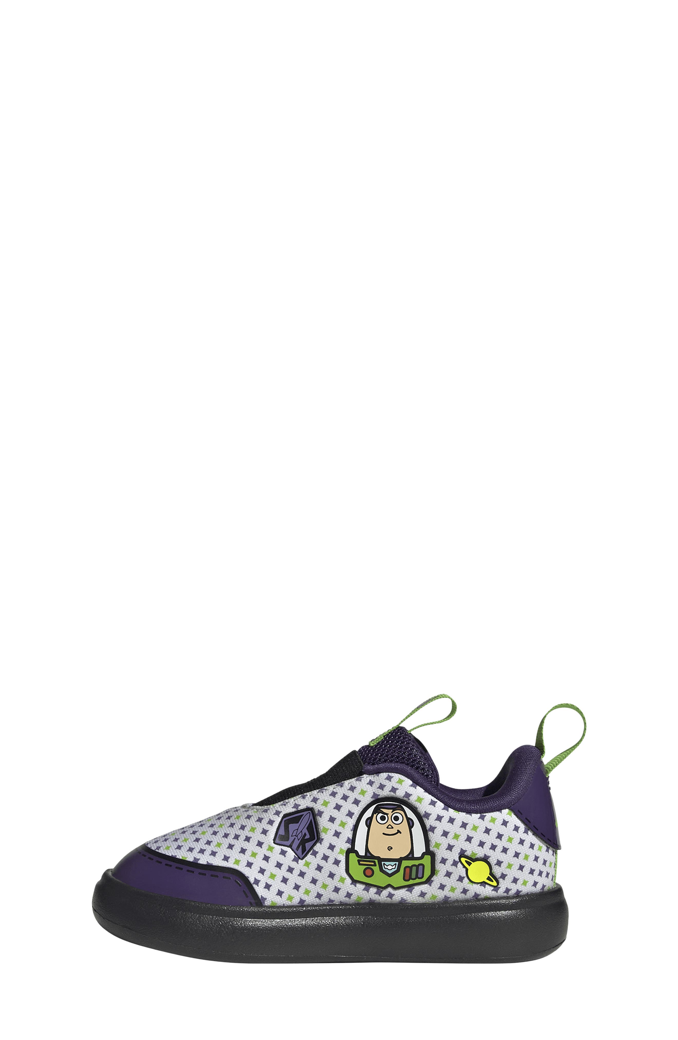 Kids' Disney Bubblecomic Buzz I Slip-On Sneaker, Alternate, color, WHITE/ SILVER/ BLACK