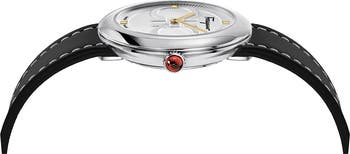 Chic Quartz Leather Strap Watch, 32mm