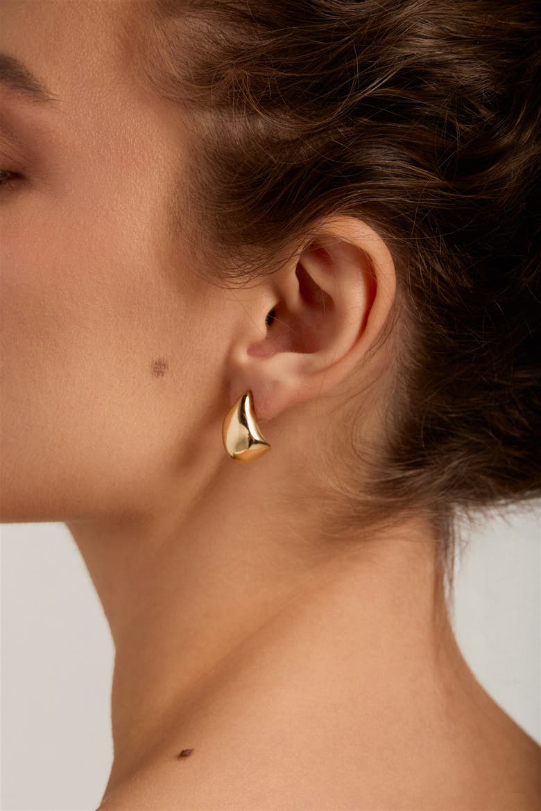 Riven Teardrop Earrings, Alternate, color, Gold