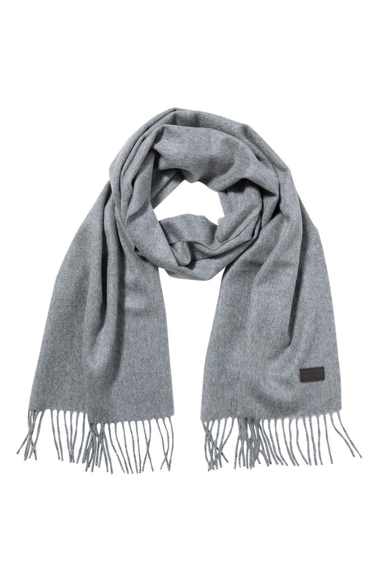 Hickey Freeman Cashmere Fringe Scarf, Main, color, Grey