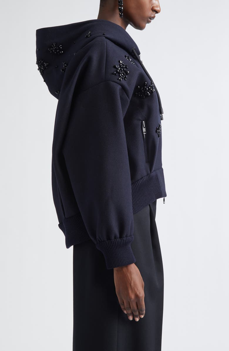 Simone Rocha Crystal Embellished Hooded Jacket, Alternate, color, Navy/ Jet