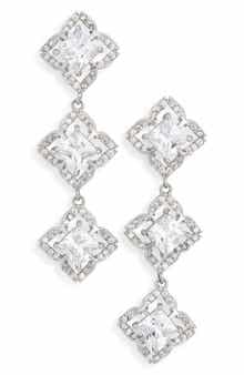 EYE CANDY LOS ANGELES Raina Cubic Zirconia Clover Linear Earrings
