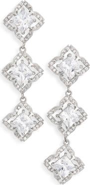 EYE CANDY LOS ANGELES Raina Cubic Zirconia Clover Linear Earrings